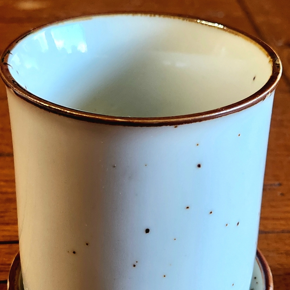 VTG Counterpoint Japan Blue Floral Planter with Saucer | 3.5” Made In Japan - Picture 6 of 12